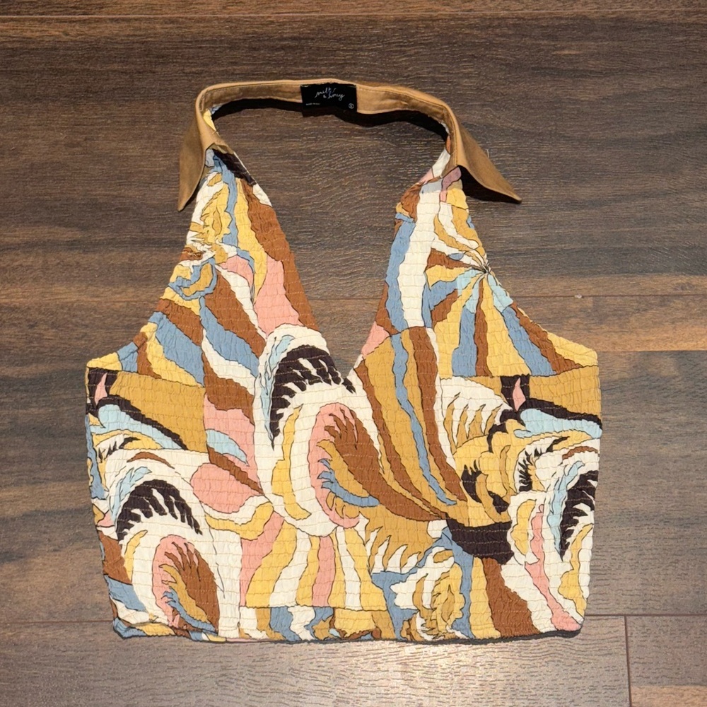 Colorful Halter Top with Collar